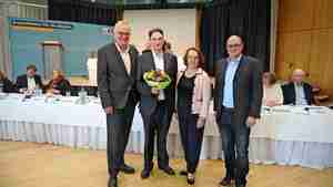 Der geschäftsführende Regionsvorstand: Oliver Brandt (von links), Bernward Schlossarek, Martina Machulla und Roland Zieseniß.