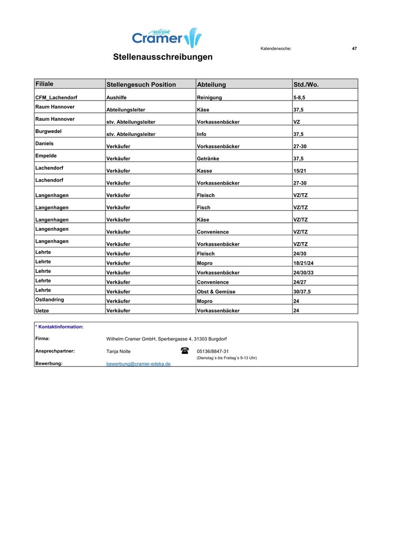 47. Kalenderwoche Bleichg