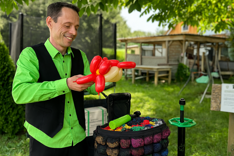 Balllonkünstler Tim Sauer mit Luftballonmodellage