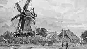 Bildnis der 5-flügigen Mühle von Otto Lang-Wollin
