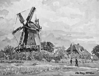 Bildnis der 5-flügigen Mühle von Otto Lang-Wollin