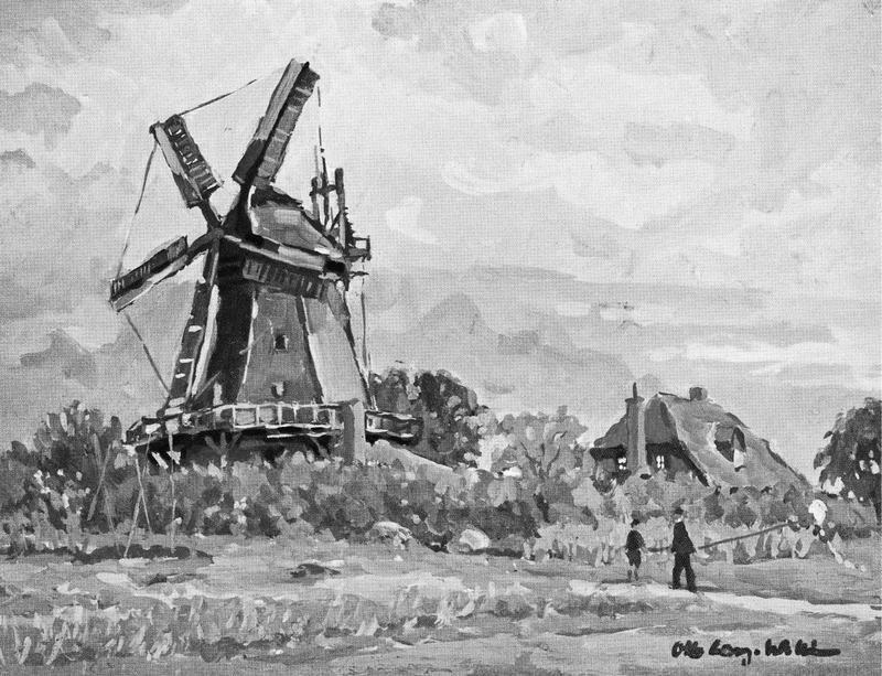 Bildnis der 5-flügigen Mühle von Otto Lang-Wollin