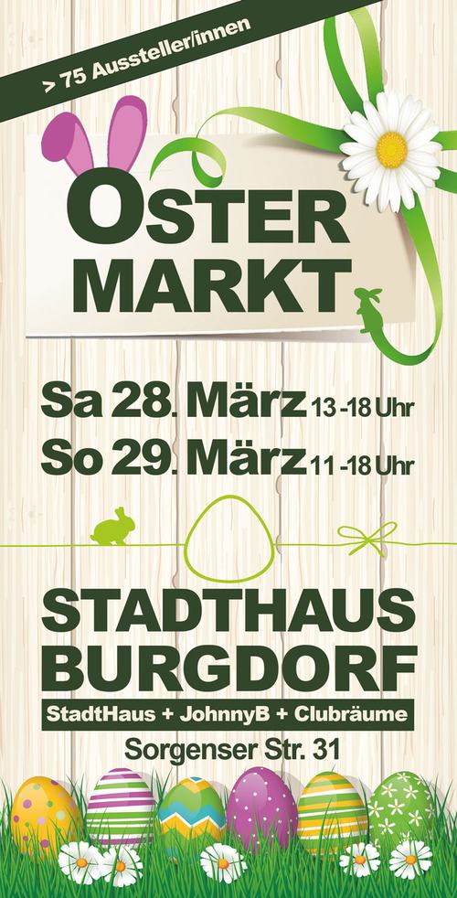 Ostermarkt am 28. und 29. März im StadtHaus Burgdorf