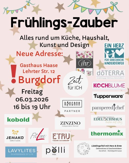 Kleine Haushaltsmesse - Frühlings Zauber am 06. März 2026 in Burgdorf