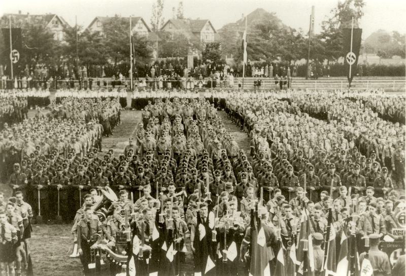 Kreisparteitag Aust 1938, Aufmarsch im Stadion