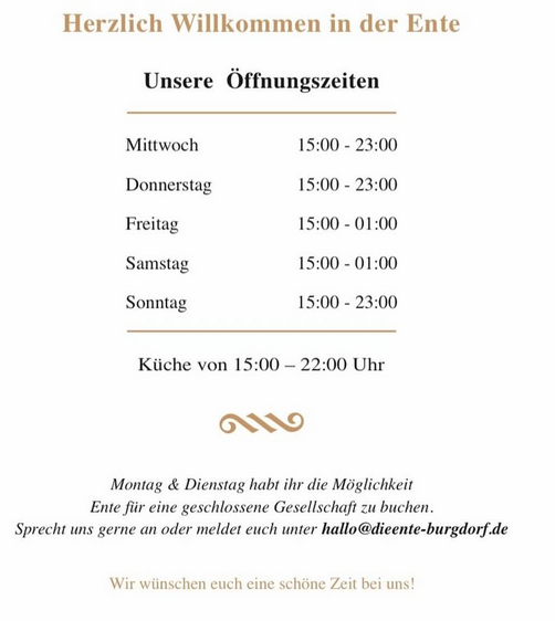 Öffnungszeiten