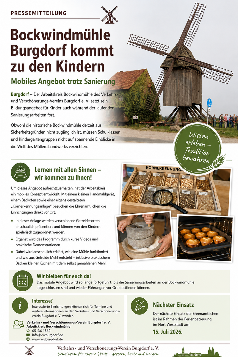 Presse-Mitteilung Bockwindmühle
